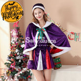 【In Stock】Christmas Cosplay Christmas Purple Dress Costume Costumes